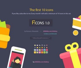 Shopping Icons with Psd template material