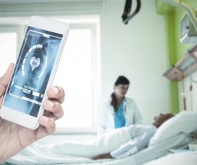 Smart phones are used in medical applications Stock Photo 01