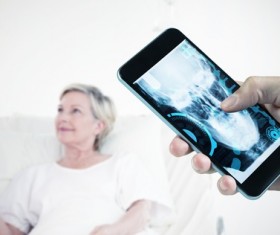 Smart phones are used in medical applications Stock Photo 02