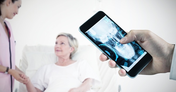 Smart phones are used in medical applications Stock Photo 02