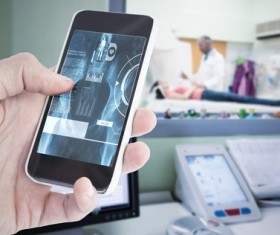 Smart phones are used in medical applications Stock Photo 03