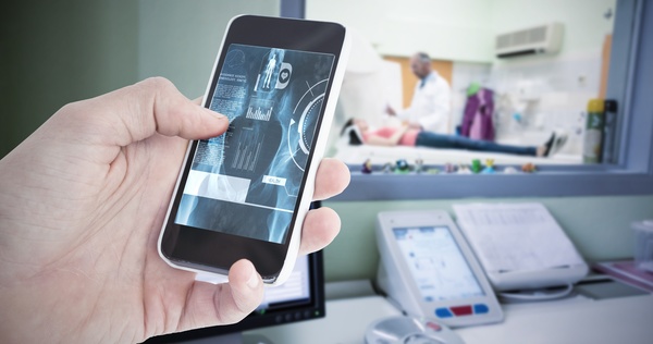 Smart phones are used in medical applications Stock Photo 03
