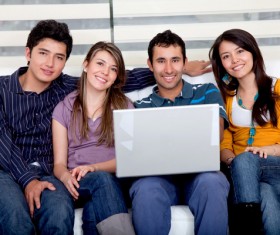 Smiling friends together Stock Photo 02