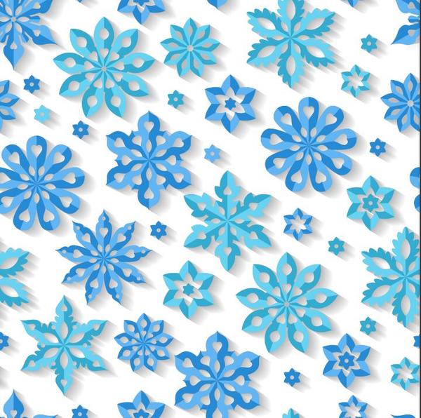 Snowflake paper cut pattern seamless vector 01