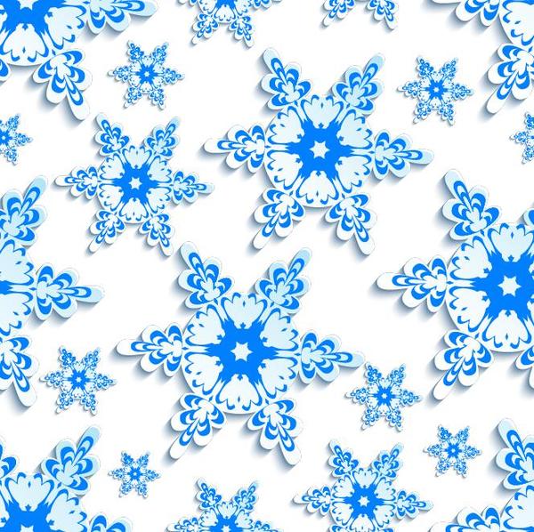 Snowflake paper cut pattern seamless vector 03