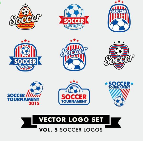 Soccer logos set vector