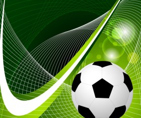 Soccer with green abstract background vector