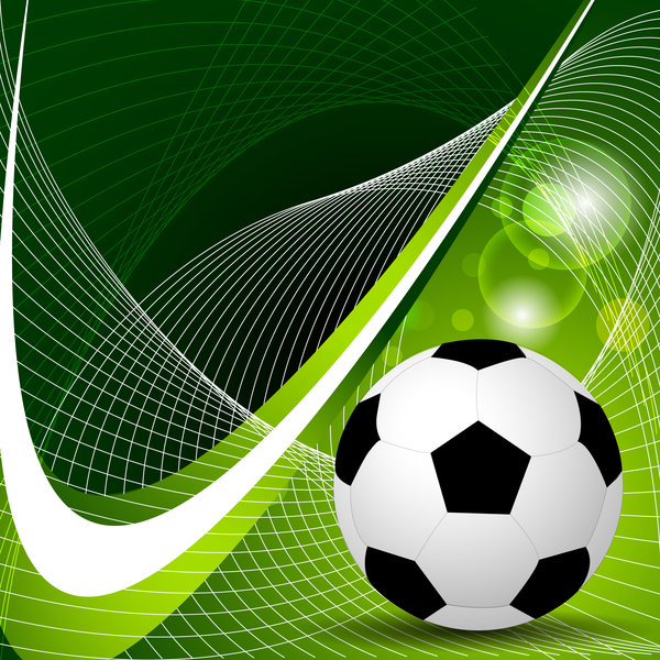 Soccer with green abstract background vector