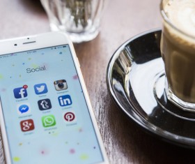 Social Media Apps on iPhone Stock Photo 04