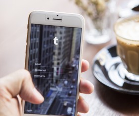 Social Media Apps on iPhone Stock Photo 05