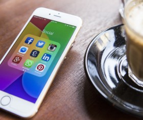 Social Media Apps on iPhone Stock Photo 06