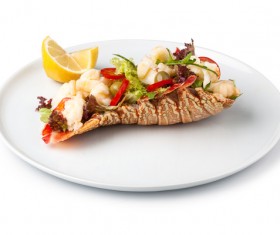 Steamed lobster Stock Photo 03