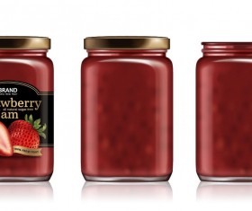 Strawberry jam package vector material
