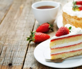 Strawberry layer cake Stock Photo