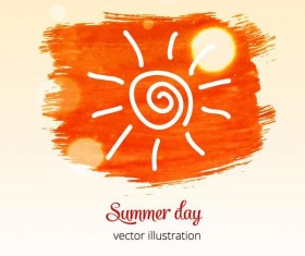 Summer watecolor illustration vector 01