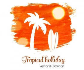 Summer watecolor illustration vector 02