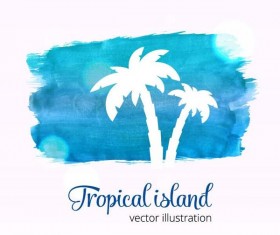 Summer watecolor illustration vector 04