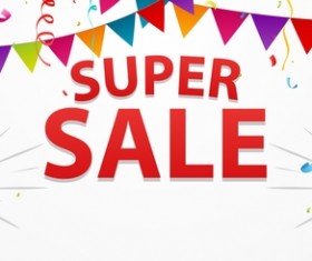 Super sale poster template vector material