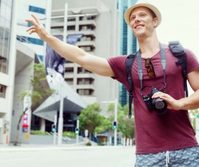 The man who beat Taxi Stock Photo
