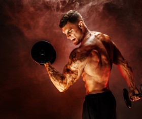 The man who exercises muscles Stock Photo 04