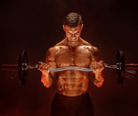 The man who exercises muscles Stock Photo 05