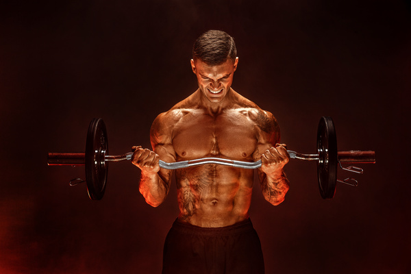 The man who exercises muscles Stock Photo 05