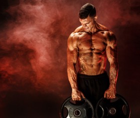 The man who exercises muscles Stock Photo 06