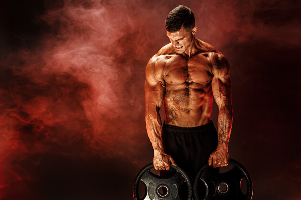 The man who exercises muscles Stock Photo 06