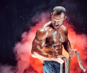 The man who exercises muscles Stock Photo 08