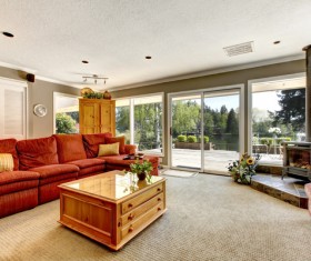 The scenery outside the living room window Stock Photo 01