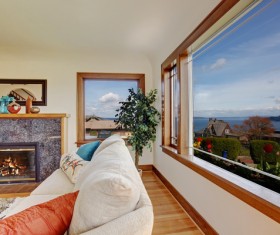 The scenery outside the living room window Stock Photo 02