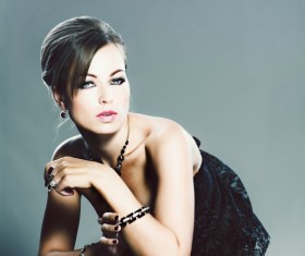 The woman wearing jewelry Stock Photo 05