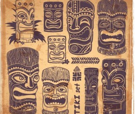Tiki illustration vector set 01