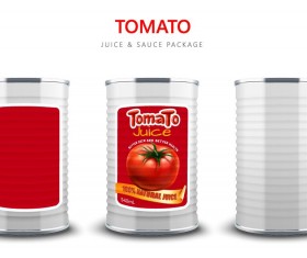 Tomato juice with sauce package vector material 03