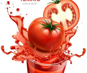 Tomato juice with white background vector design 02
