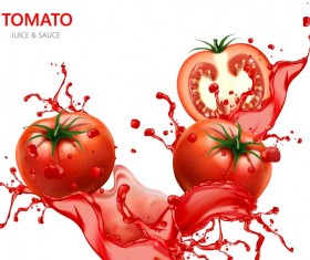 Tomato juice with white background vector design 03