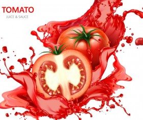 Tomato juice with white background vector design 04