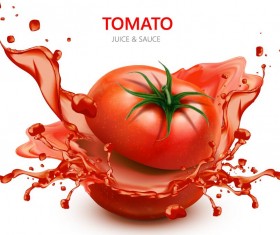 Tomato juice with white background vector design 05