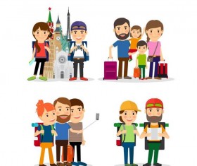 Travel people illustration vector set 01