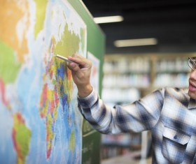 University Geography lecturer Stock Photo