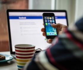 Use Social Media Apps on iPhone Stock Photo 03