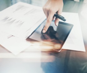 Use tablet to do business data analysis Stock Photo 05