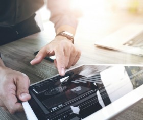 Use tablet to do business data analysis Stock Photo 08