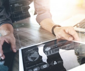 Use tablet to do business data analysis Stock Photo 09