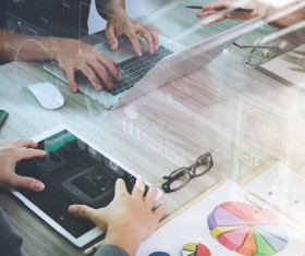 Use tablet to do business data analysis Stock Photo 10