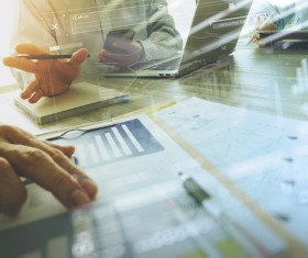 Use tablet to do business data analysis Stock Photo 11