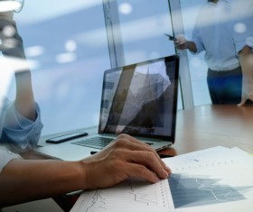 Use tablet to do business data analysis Stock Photo 12