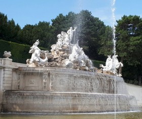 Vienna sculpture fountain Stock Photo