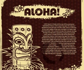 Vintage Aloha poster design vector 01
