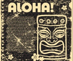 Vintage Aloha poster design vector 02